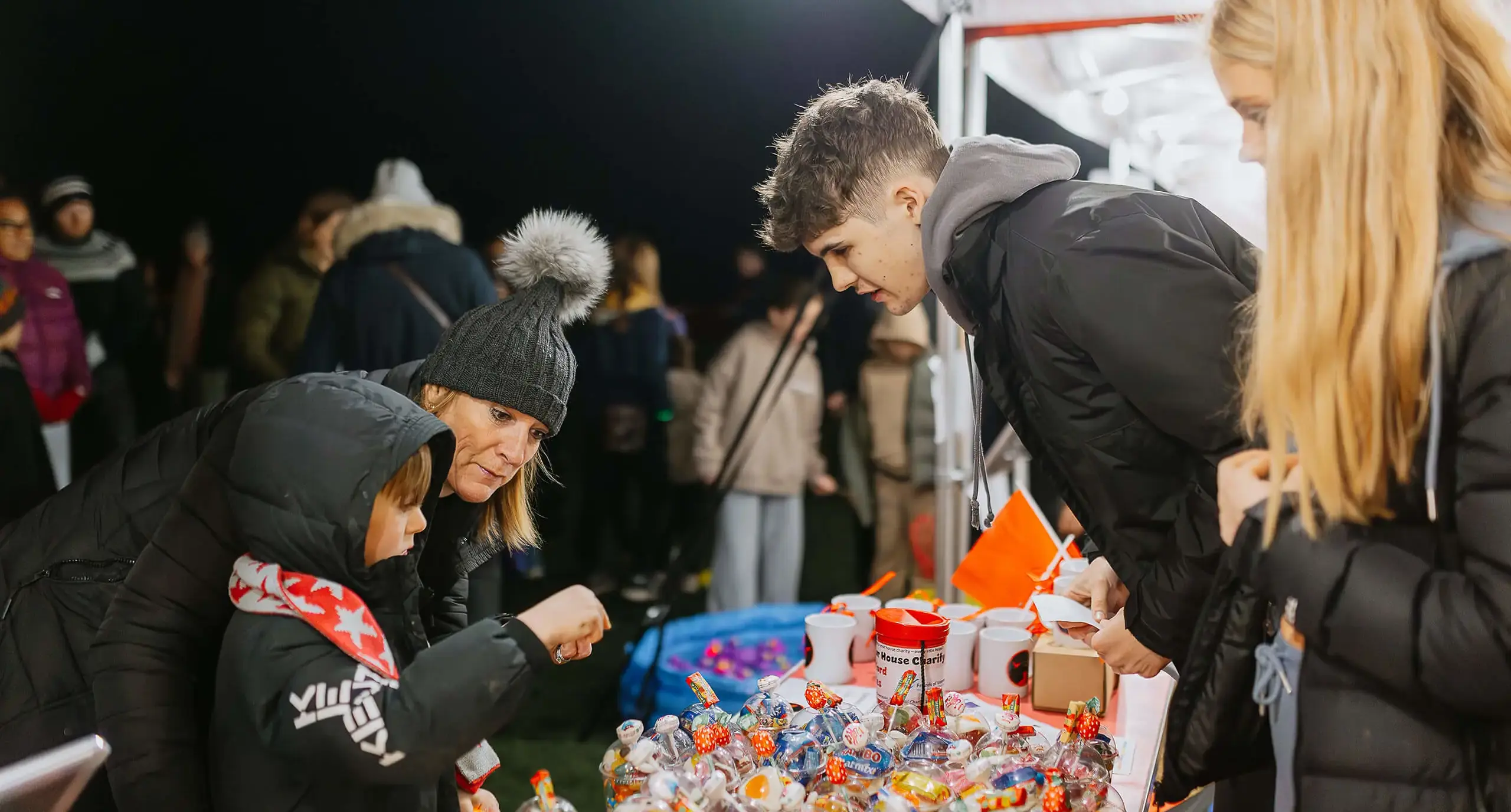 Pupils at a community event