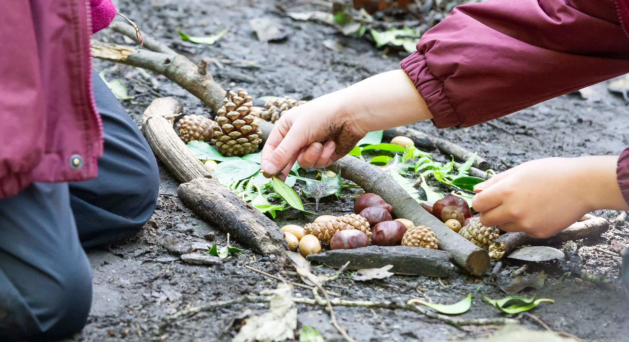 Radnor House Sevenoaks pupils engaging in an activity at forest school