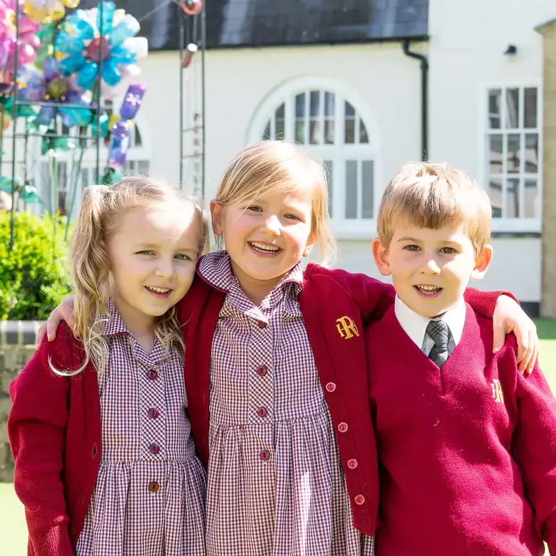 Prep pupils smiling in the playground